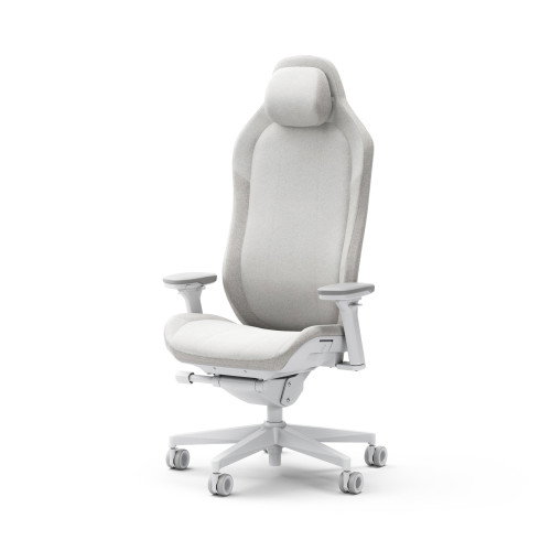 Fractal Design FD-CH-RE1F-02 Silla Gaming para PC, Asiento Acolchado Blanco, Respaldo de Malla, Ajustable 4D, Peso Máx. 125kg