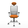 PIQUERAS Y CRESPO Silla de oficina Zulema Naranja y Blanco