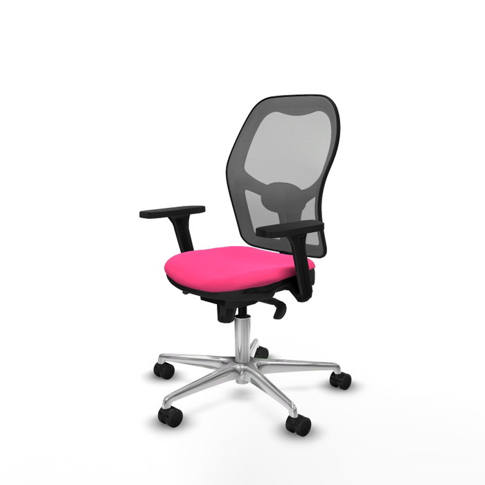 PIQUERAS Y CRESPO Silla de oficina Jorquera con mecanismo Sincro, Rosa y Gris