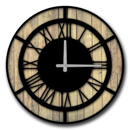 Wallity Reloj Decorativo MDF 5050MS-009, 50cm Diámetro, Movimiento Silencioso, Elegante y Moderno