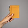 Zoozie Bags Billetera de Cuero Genuino Amarillo para Mujer con 8 Tarjeteros Hecha a Mano 8.5 x 11 cm