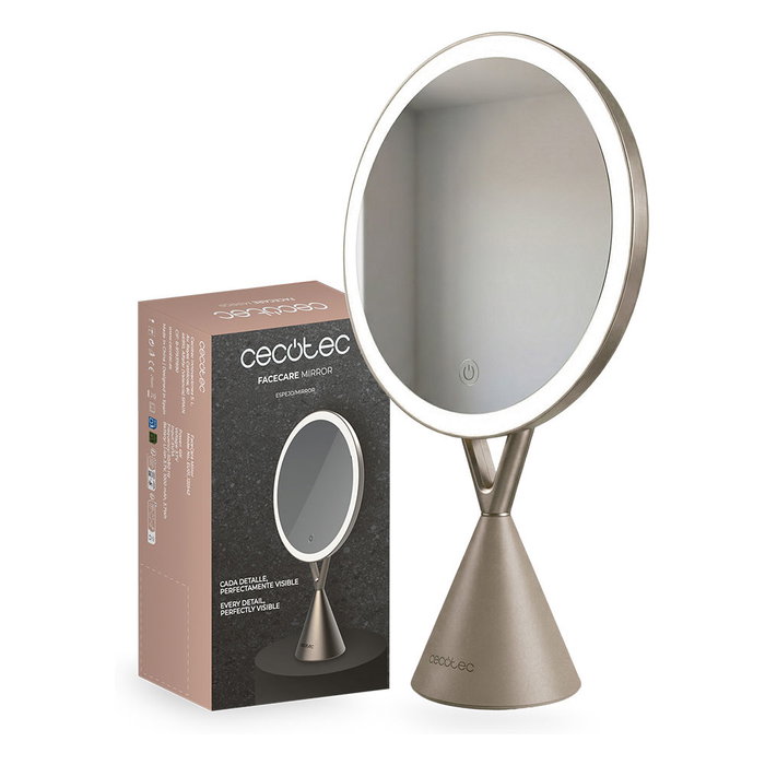 Cecotec FaceCare Mirror Espejo de Maquillaje Recargable con Luz LED Cecotec FaceCare Mirror Espejo de Maquillaje Recargable con Luz LED