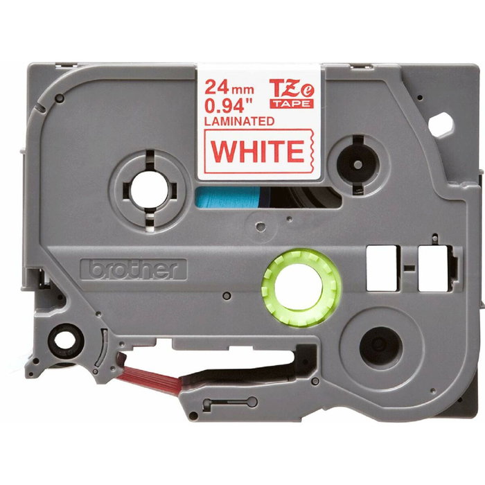 Brother TZe-252 Cinta rotuladora laminada 24 mm x 8 m, Rojo sobre blanco