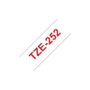 Brother TZe-252 Cinta rotuladora laminada 24 mm x 8 m, Rojo sobre blanco