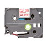 Brother TZe-252 Cinta rotuladora laminada 24 mm x 8 m, Rojo sobre blanco