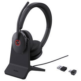Yealink BH74 Auriculares Bluetooth Diadema Inalámbricos para Oficina/Call Center con Base de Carga UC USB-C/A, Supresión de Ruido Activa (ANC), 65h Autonomía, Negro