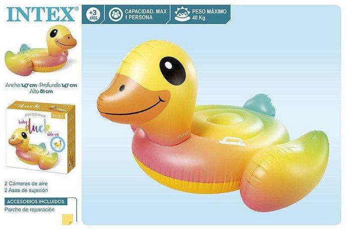 Intex Colchoneta Hinchable Donut de Colores 144 cm