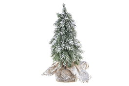 DKD Home Decor Árbol de Navidad Tradicional Verde Blanco PVC 20 x 28 x 20 cm (4 Unidades)