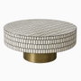 DKD Home Decor Mesa de Centro de Mango y Hueso 100x100x40 cm