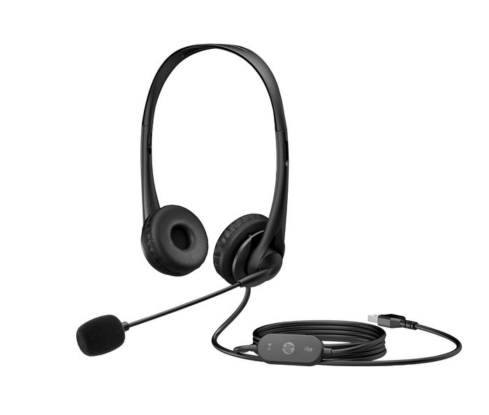 HP Auriculares USB Stereo Headset G2, con Cancelación de Ruido, Diseño Cómodo, para Llamadas Claras y Confort Duradero