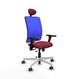 PIQUERAS Y CRESPO Silla de oficina Motilla con mecanismo Sincro/Traslack, Granate y Azul