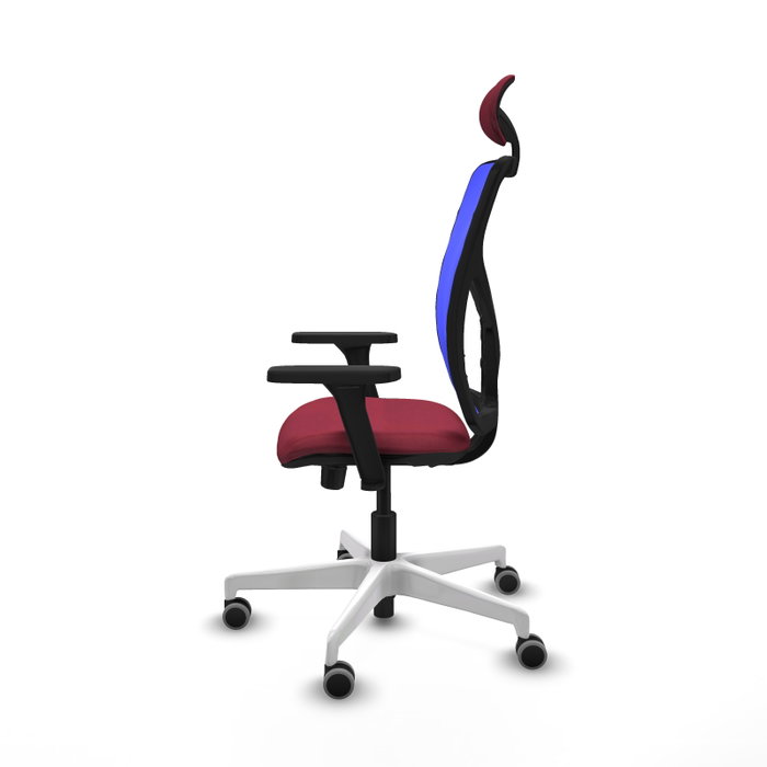 PIQUERAS Y CRESPO Silla de oficina Motilla con mecanismo Sincro/Traslack, Granate y Azul