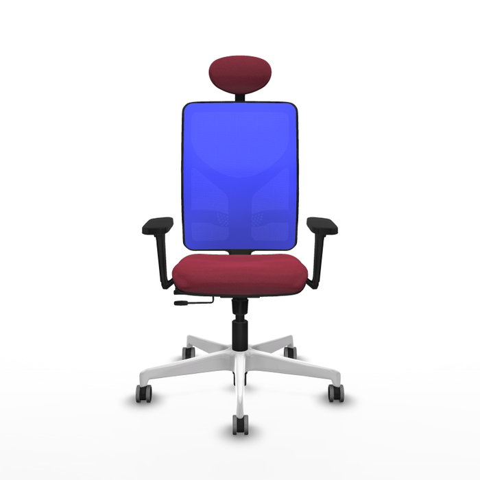 PIQUERAS Y CRESPO Silla de oficina Motilla con mecanismo Sincro/Traslack, Granate y Azul