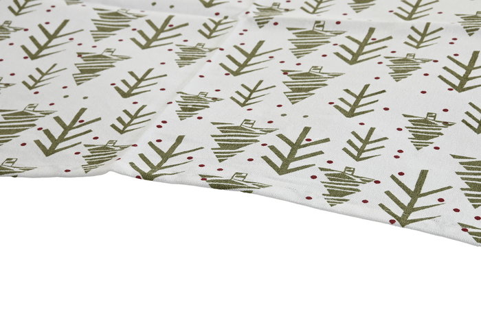 DKD Home Decor Camino de Mesa Navidad Alpina 150 x 50 cm Verde Blanco Algodón Polyester