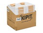 KIPIT Cesta de Plástico con Asa de Bambú Blanca 27,5x18cm