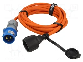 GOOBAY Prolongador de alimentación H07RN-F 3G2,5mm2 5m Naranja