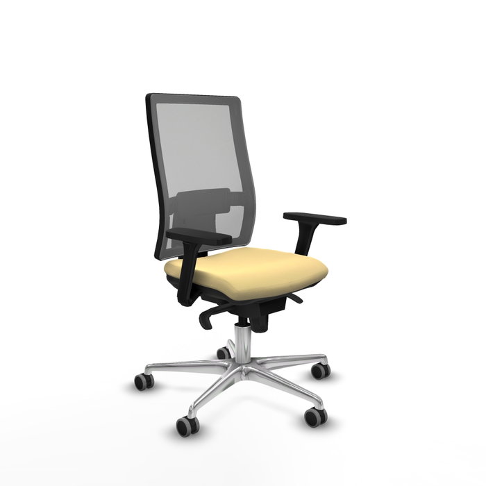 PIQUERAS Y CRESPO Silla de oficina Horna con mecanismo Sincro, brazos 3D y polipiel crema PIQUERAS Y CRESPO Silla de oficina Horna con mecanismo Sincro, brazos 3D y polipiel crema