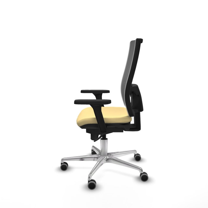 PIQUERAS Y CRESPO Silla de oficina Horna con mecanismo Sincro, brazos 3D y polipiel crema PIQUERAS Y CRESPO Silla de oficina Horna con mecanismo Sincro, brazos 3D y polipiel crema