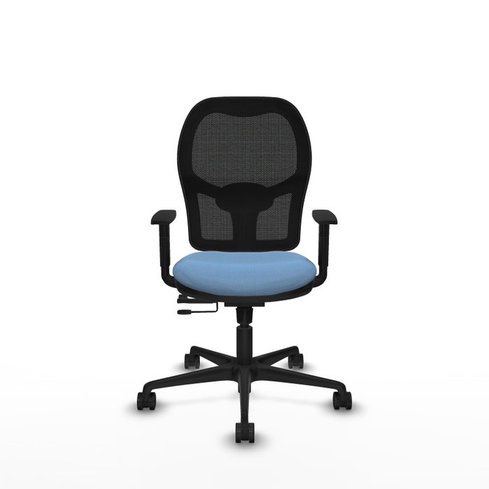 PIQUERAS Y CRESPO Silla de oficina Jorquera con mecanismo Sincro/Traslack, Tela Azul cielo y Malla Negra PIQUERAS Y CRESPO Silla de oficina Jorquera con mecanismo Sincro/Traslack, Tela Azul cielo y Malla Negra