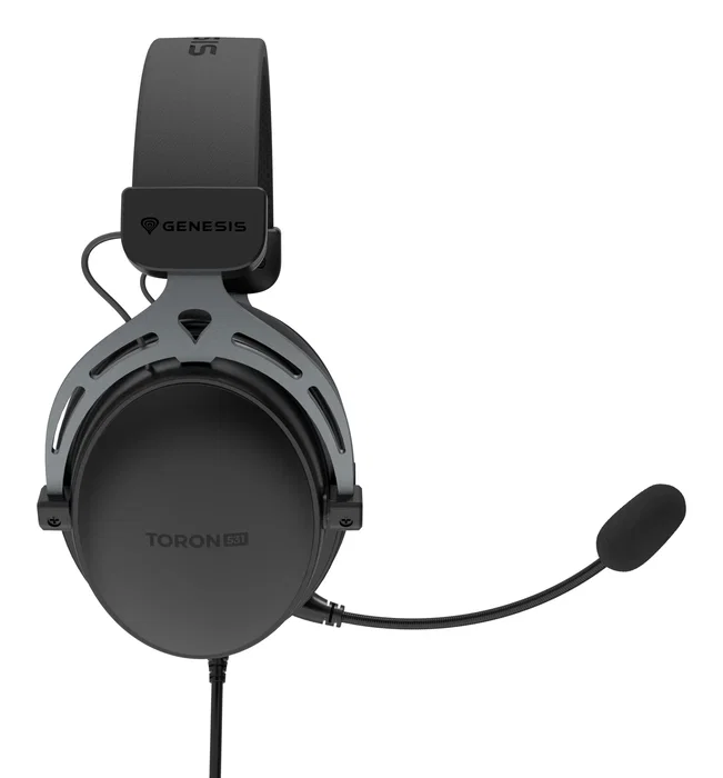 Genesis Auriculares Gaming Toron 531 para PC/Consola/Smartphone - Diadema Circumaural Cerrada con Micrófono Boom Desmontable y Cable de 3.5 mm - Negro