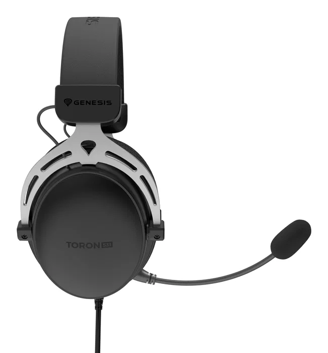 Genesis Auriculares Gaming Toron 531 para PC/Consola/Smartphone - Diadema Circumaural Cerrada con Micrófono Boom Desmontable y Cable de 3.5 mm - Negro