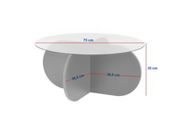 Nordure Mesa de Café Roble Zafiro Cristal Transparente 75x35x75 cm