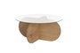 Nordure Mesa de Café Roble Zafiro Cristal Transparente 75x35x75 cm