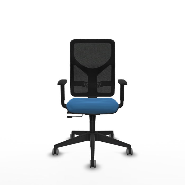 PIQUERAS Y CRESPO Silla de oficina Motilla con mecanismo Sincro/Traslack, Azul claro y Negro
