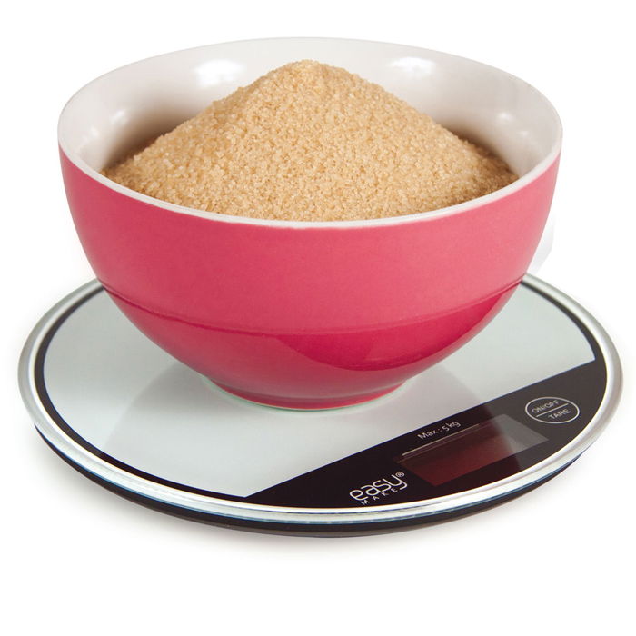 Easy Make Balanza Digital Delgada Cristal Peso Máximo 5 Kg Botón Tara Colores y Formas Surtidos