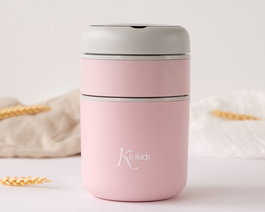 KioKids Termo Infantil 710 mL Acero Inoxidable Rosa Papillas y Sólidos +0 Meses