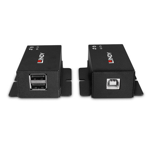 Lindy Extensor USB 2.0 Cat.6 de 50m, 2 Puertos, Negro