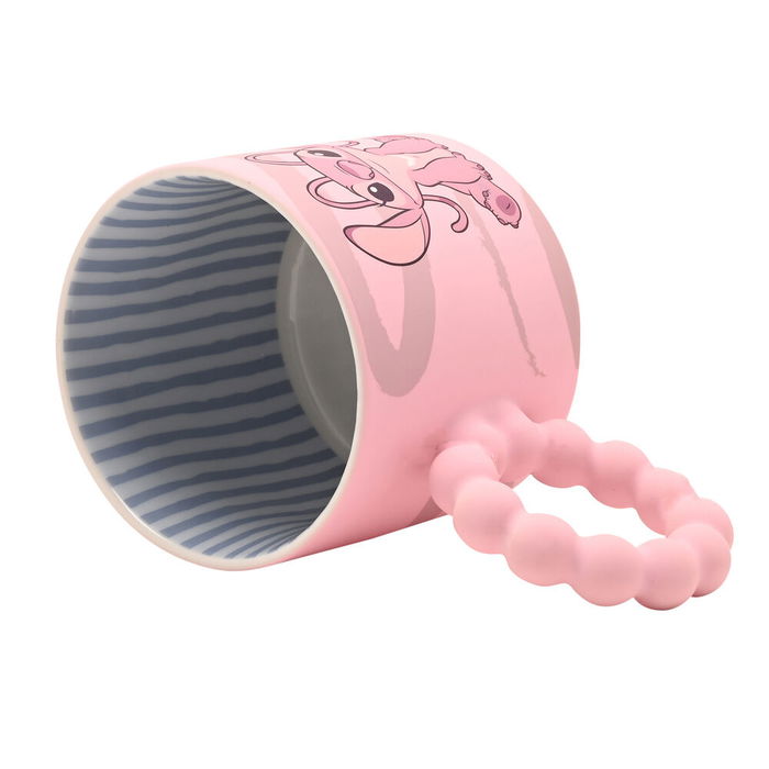 WIDDOP & CO Taza Angel Stitch Disney Cerámica Rosa Caja Regalo
