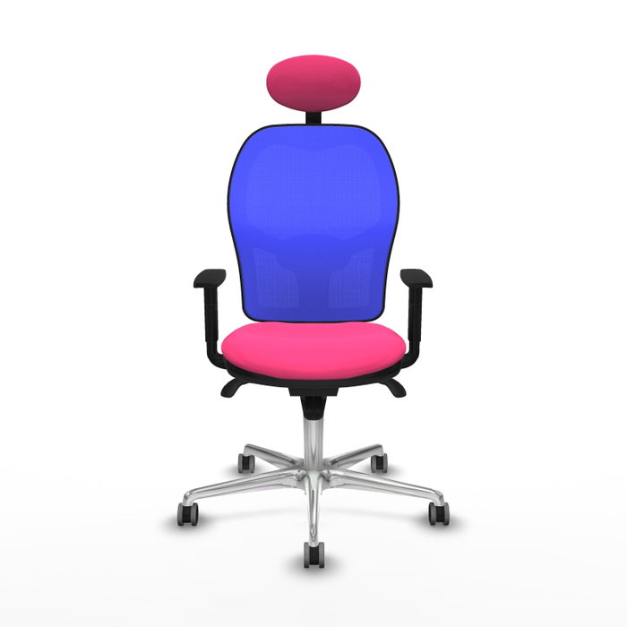 PIQUERAS Y CRESPO Silla de oficina Jorquera con mecanismo Sincro, Rosa y Azul