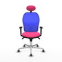 PIQUERAS Y CRESPO Silla de oficina Jorquera con mecanismo Sincro, Rosa y Azul