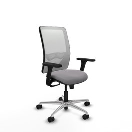 PIQUERAS Y CRESPO Silla de oficina Zulema con mecanismo Sincro, Gris y Blanco