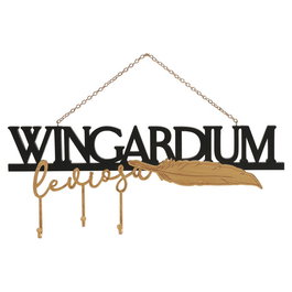 WIDDOP & CO Letrero de Madera Harry Potter Wingardium con Acabado Negro Metálico Decorativo