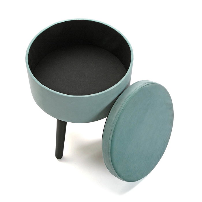 Versa Pouf-Baúl Terciopelo Aguamarina 35x40 cm Versa Pouf-Baúl Terciopelo Aguamarina 35x40 cm