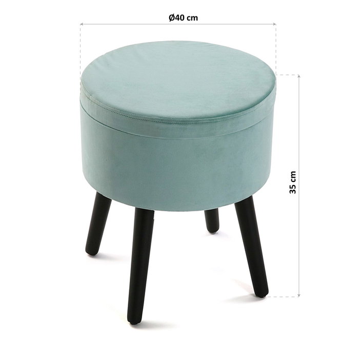 Versa Pouf-Baúl Terciopelo Aguamarina 35x40 cm Versa Pouf-Baúl Terciopelo Aguamarina 35x40 cm
