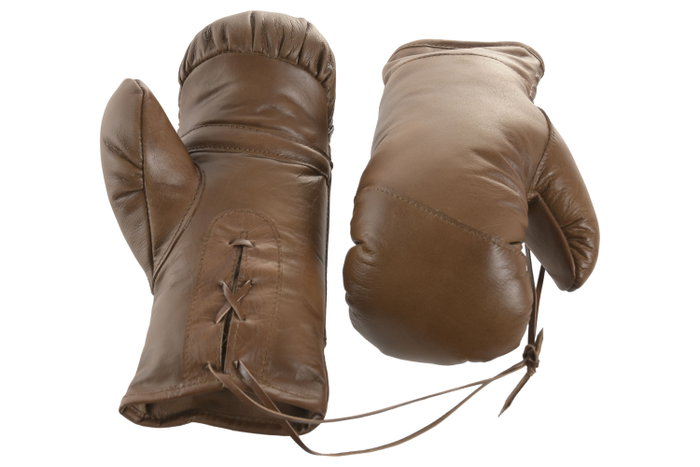 DKD Home Decor Guantes de Boxeo de Piel Marrón