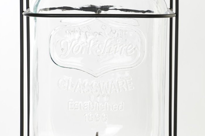 DKD Home Decor Dispensador de Bebidas de Cristal y Hierro 8000 ml