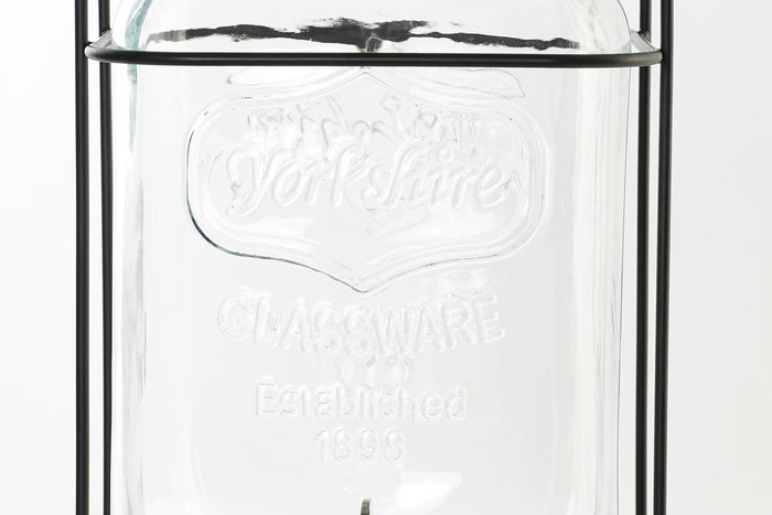 DKD Home Decor Dispensador Bebidas Cottage Transparente Plateado Cristal Hierro Abs Silicona 26 x 42 x 23 cm (4 Unidades)