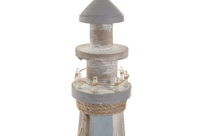 DKD Home Decor Figura LED MDF Faro Azul y Blanco