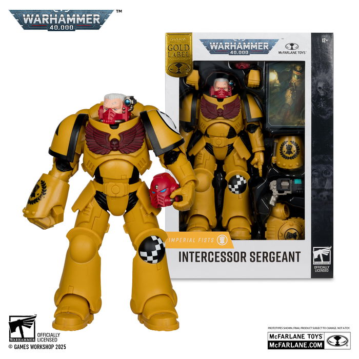 McFarlane Figura de Acción Coleccionable Warhammer 40K Intercessor Sergeant 7 Pulgadas, Videojuego, 2025, Color Amarillo