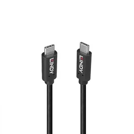 LINDY Cable USB 3.2 Gen 2x2 USB C a USB C, 0,5 m, 20 Gbit/s, 100 W PD, Negro