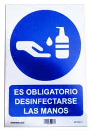 NORMALUZ Señal Obligator Desinfectarse Manos 29,5x20 cm RD20073