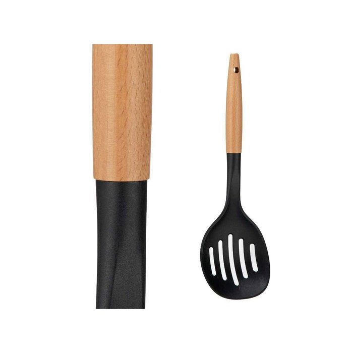 Espumadera Kinvara Negro Natural Madera Plástico 11 x 35 x 4 cm 10,5 x 35 cm (12 Unidades)