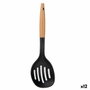 Espumadera Kinvara Negro Natural Madera Plástico 11 x 35 x 4 cm 10,5 x 35 cm (12 Unidades)