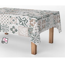 Exma Rollo de hule antimanchas Cerámica azul gris 1,40 x 25 m