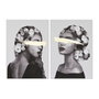 DKD Home Decor Cuadro Lienzo Pino 70x3,7x100 Chica Dorado (Pack de 2)