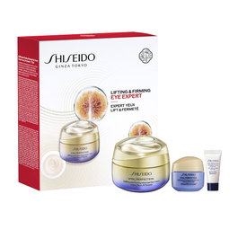 Shiseido Vital Perfection Uplifting & Firming Eye Estuche 3 pz - Crema Reafirmante Antiarrugas Contorno de Ojos + Facial 15 ml y Noche 5 ml